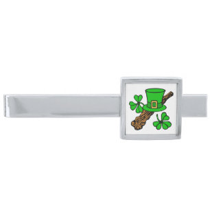 HAPPY ST.PATRICK'S DAY SILVER FINISH TIE BAR