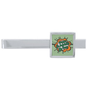 Happy St. Patrick's Day Silver Finish Tie Bar