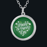 Happy St Patrick's Day  Silver Plated Necklace<br><div class="desc">Happy St Patrick's Day</div>