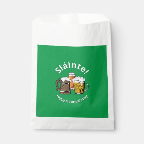 HAPPY ST PATRICKS DAY Slinte Beers Green Favor Bag