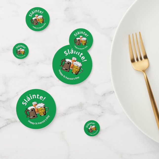 HAPPY ST PATRICK'S DAY Sláinte! Cartoon Beers Confetti (Group)