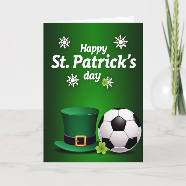 Happy St Patricks Day Soccer Card (Front)