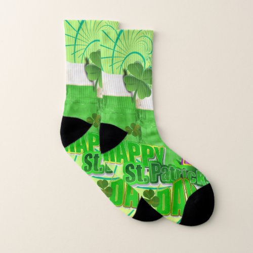 Happy St Patricks Day  Socks Mens and Womens