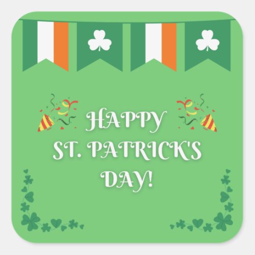 Happy St Patricks Day Square Sticker