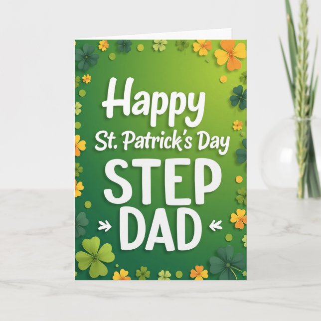 Happy St Patricks Day Step Dad Card (Front)