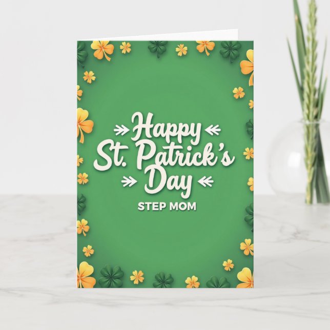 Happy St Patricks Day Step Mom Card (Front)