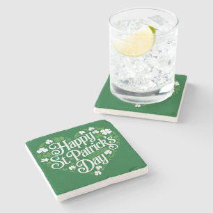 Happy St Patrick's Day Stone Coaster