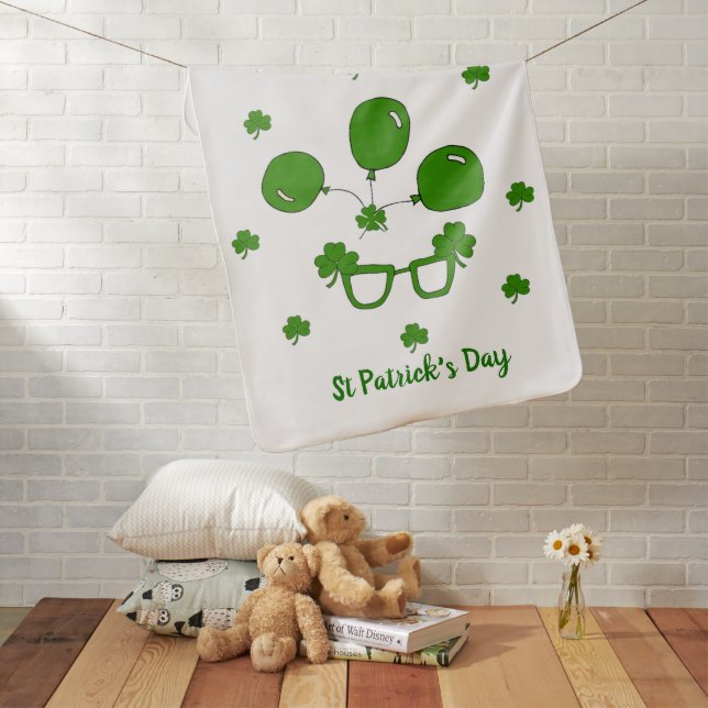 Happy St Patrick's Day T Baby Blanket (In Situ)