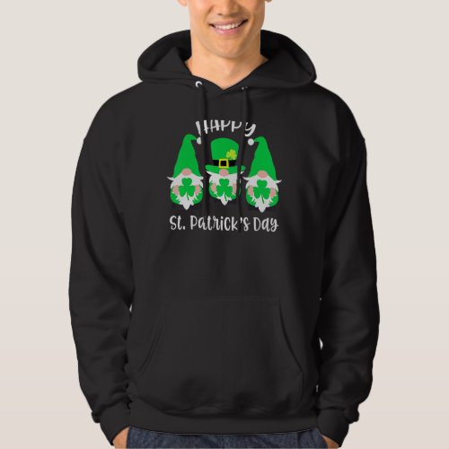Happy St Patricks Day Three Gnome Irish Shamrock  Hoodie