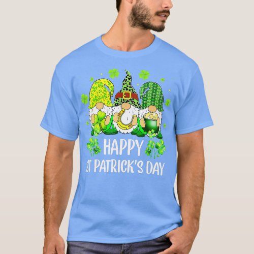 Happy St Patricks Day Three Gnome Irish Shamrock L T_Shirt