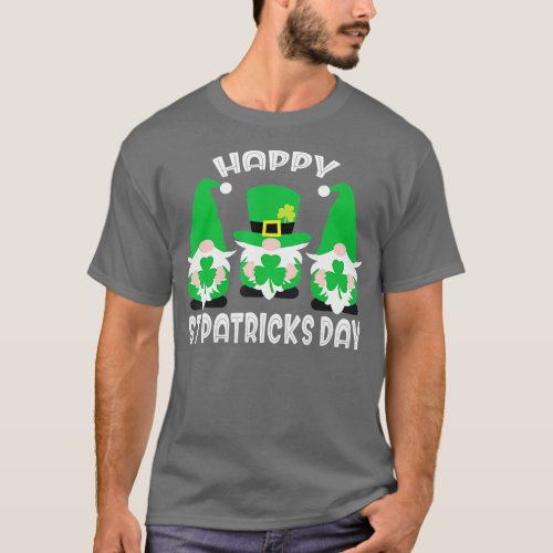 Happy St Patricks Day Three Gnome Irish Shamrock L T_Shirt