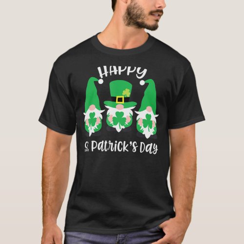 Happy St Patricks Day Three Gnome Irish Shamrock  T_Shirt