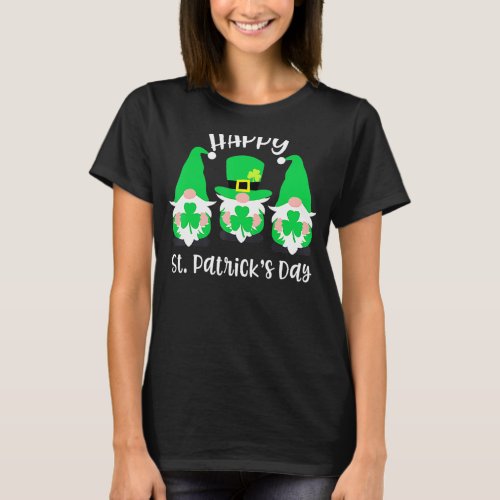 Happy St Patricks Day Three Gnome Irish Shamrock  T_Shirt