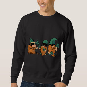 Happy St Patrick's Day Three Gnomes Lucky Shamrock Sweatshirt