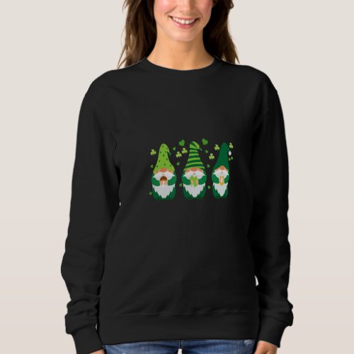 Happy St Patricks Day Three Gnomes Shamrock Sweatshirt
