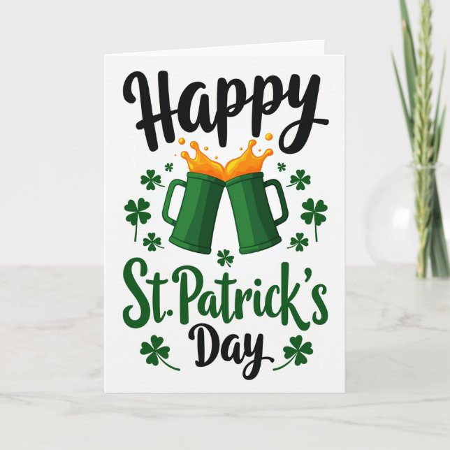 Happy St Patricks Day Toast Card (Front)