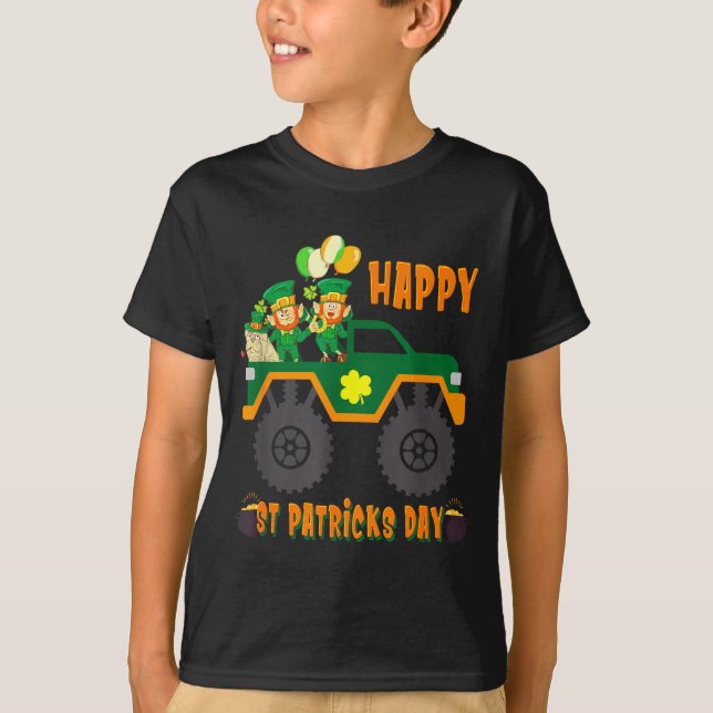 Happy St Patricks Day Toddler Boys Girls Monster T T-Shirt (Front)