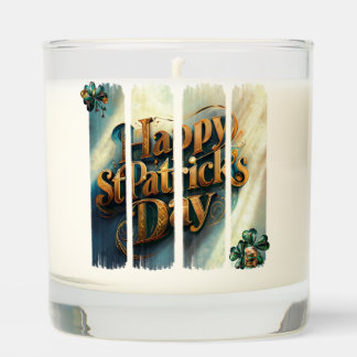 Happy St Patrick's Day Vertical Brushstroke Scented Candle