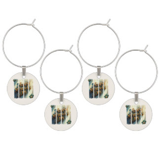 Happy St.Patrick's Day Vertical Brushstroke Wine Charm