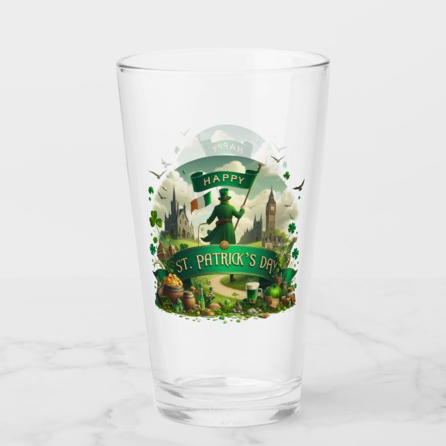 Happy St Patricks Day Vintage Ireland Glass (Front)