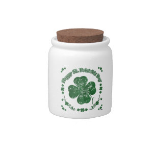 Happy St. Patrick's Day - vintage style Candy Jar