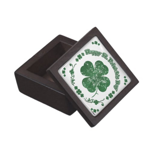 Happy St Patricks Day _ vintage style Jewelry Box
