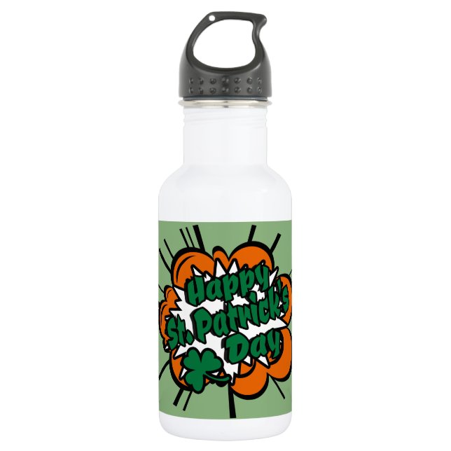 Happy St. Patrick's Day Water Bottle (Front)