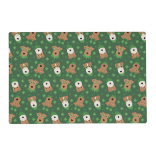 Happy St Patricks Day Welsh Wire Fox Terrier Dogs Placemat