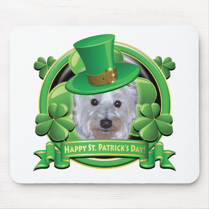 Happy St Patricks Day Westie Mousepads