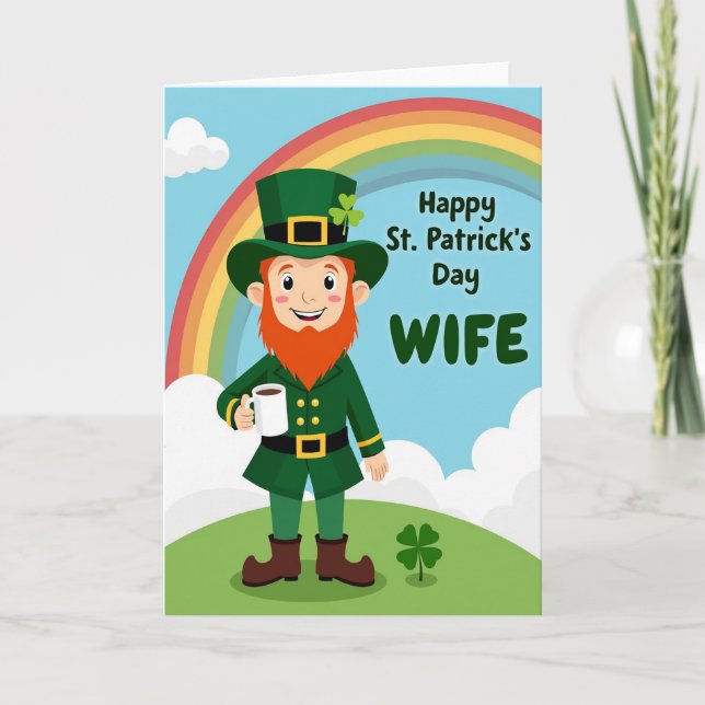 Happy St Patricks Day Wife Card (Front)