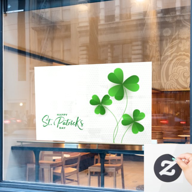 Happy St. Patrick's Day Window Cling (Cafe Window)