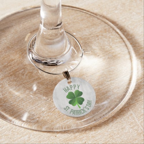 Happy St Patricks Day Wine Charm