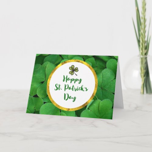 Happy St Patricks Day with Green Clovers Card