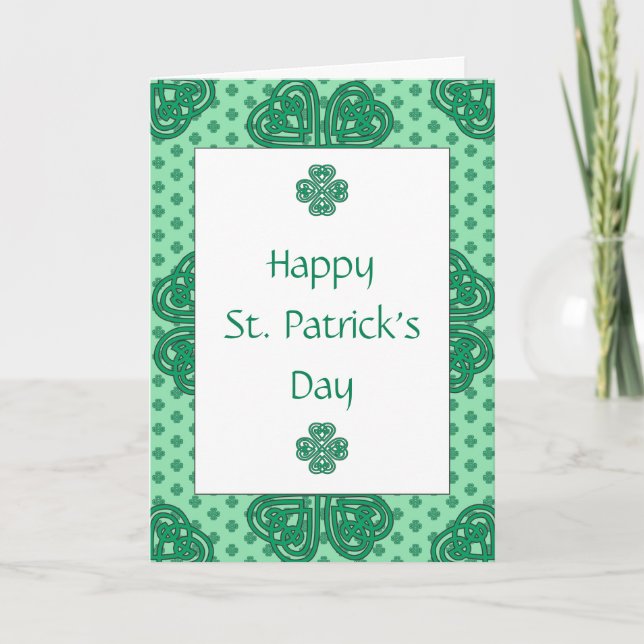 Happy St Patrick's Day with Irish Blessing Holiday Card (Front)