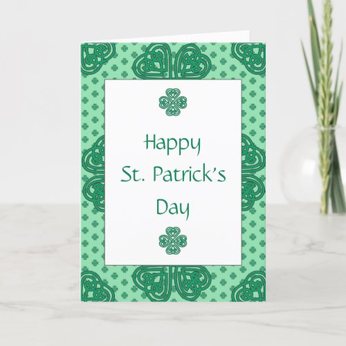 Happy St Patricks Day with Irish Blessing Holiday Card