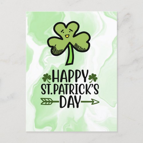 Happy StPatricks Day with shamrock   Card