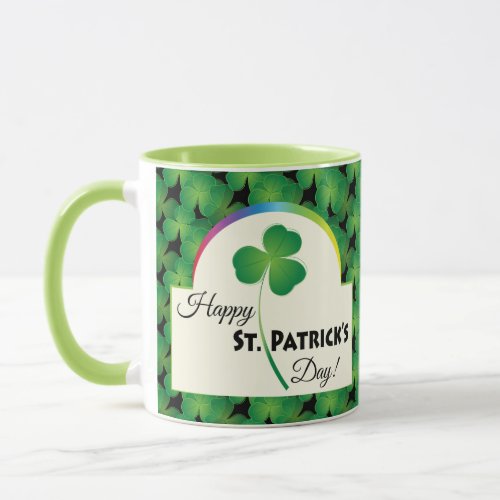 Happy St Patricks Day with shamrock Mug