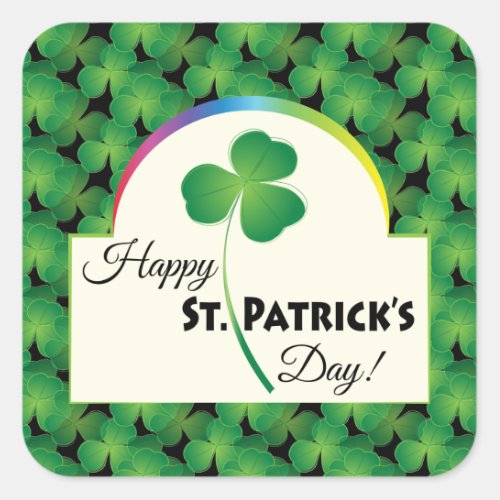 Happy St Patricks Day with shamrock Square Sticker