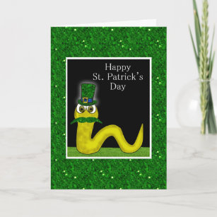 Happy St. Patrick's Day with snake funny humor Card