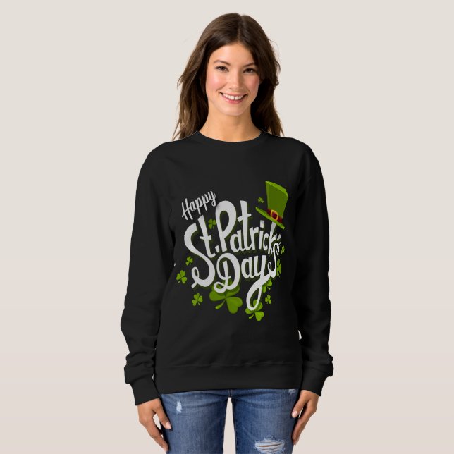 Happy St. Patrick's Day Women's Crew Sweatshirt (Front Full)
