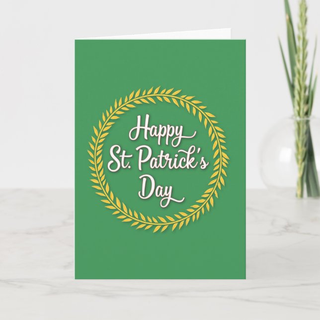 Happy St Patricks Day Wreath Card (Front)