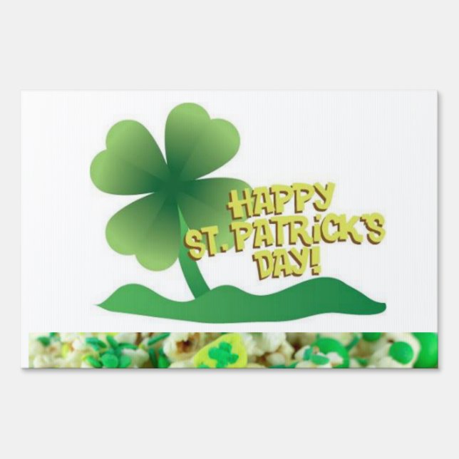 Happy St. Patrick's Day Yard Sign (Back)