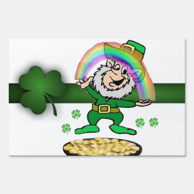 Happy St. Patrick's Day Yard Sign (Back)