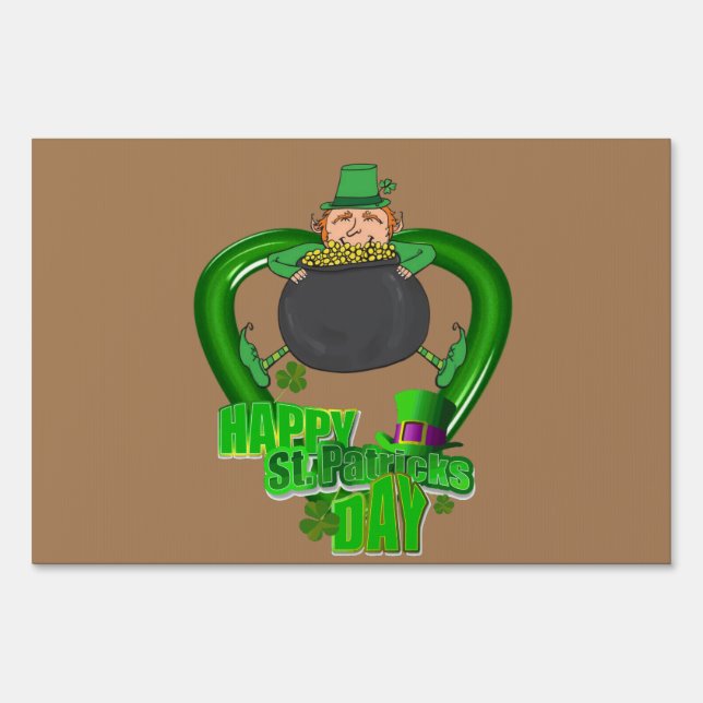 Happy St. Patrick's Day Yard Sign (Back)