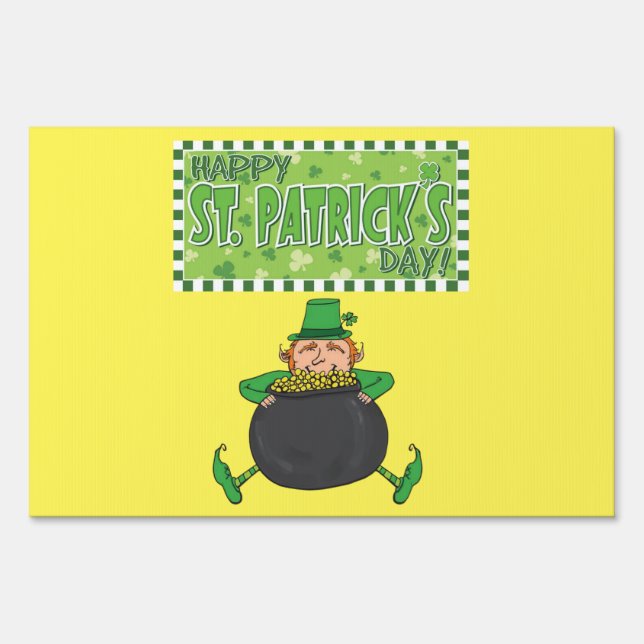 Happy St. Patrick's Day Yard Sign (Back)