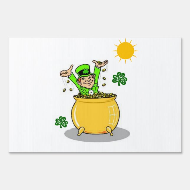 Happy St. Patrick's Day Yard Sign (Back)