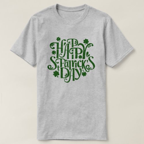 Happy St Patricks Elegant Day Retro Typography T_Shirt