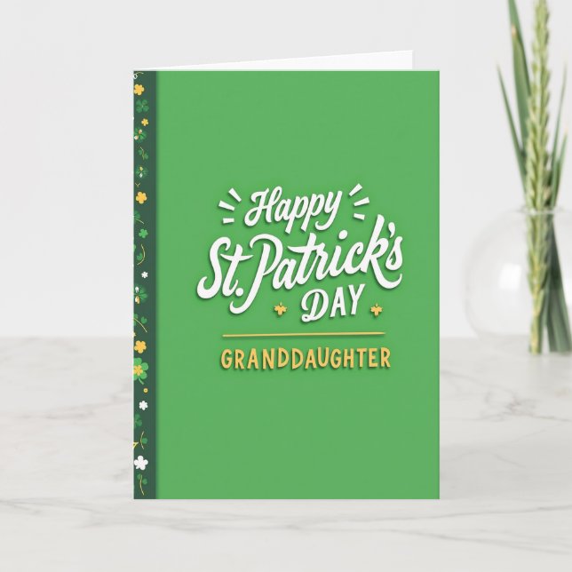 Happy St Patricks Granddaughter Card (Front)