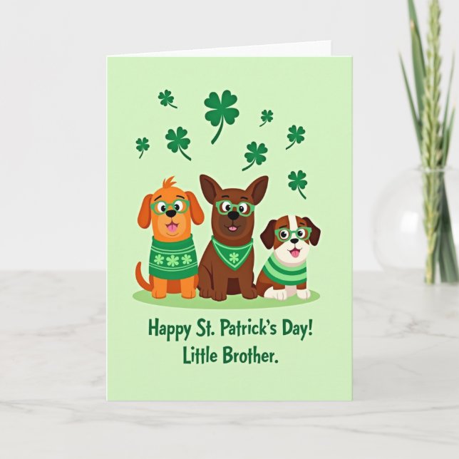 Happy St Patricks Little Brother Card (Front)
