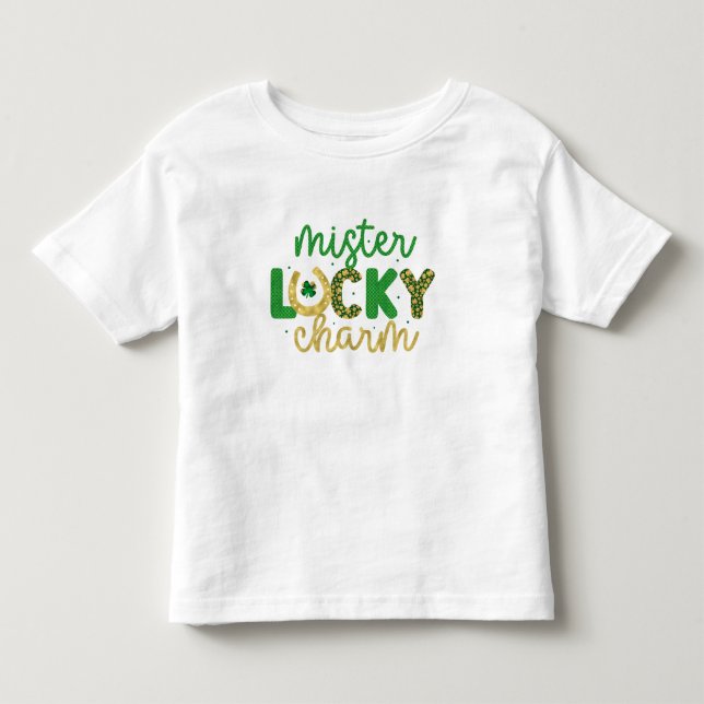 Happy St. Patrick's Mister Lucky Charm Toddler T-shirt (Front)